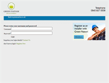 Tablet Screenshot of installer.greennation.co.uk